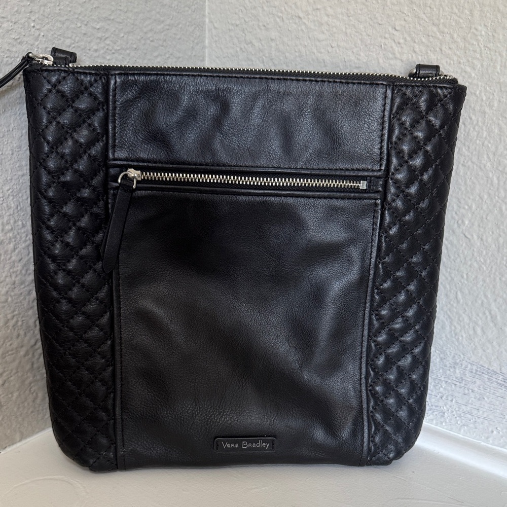 Vera Bradley Black Leather Crossbody Bag